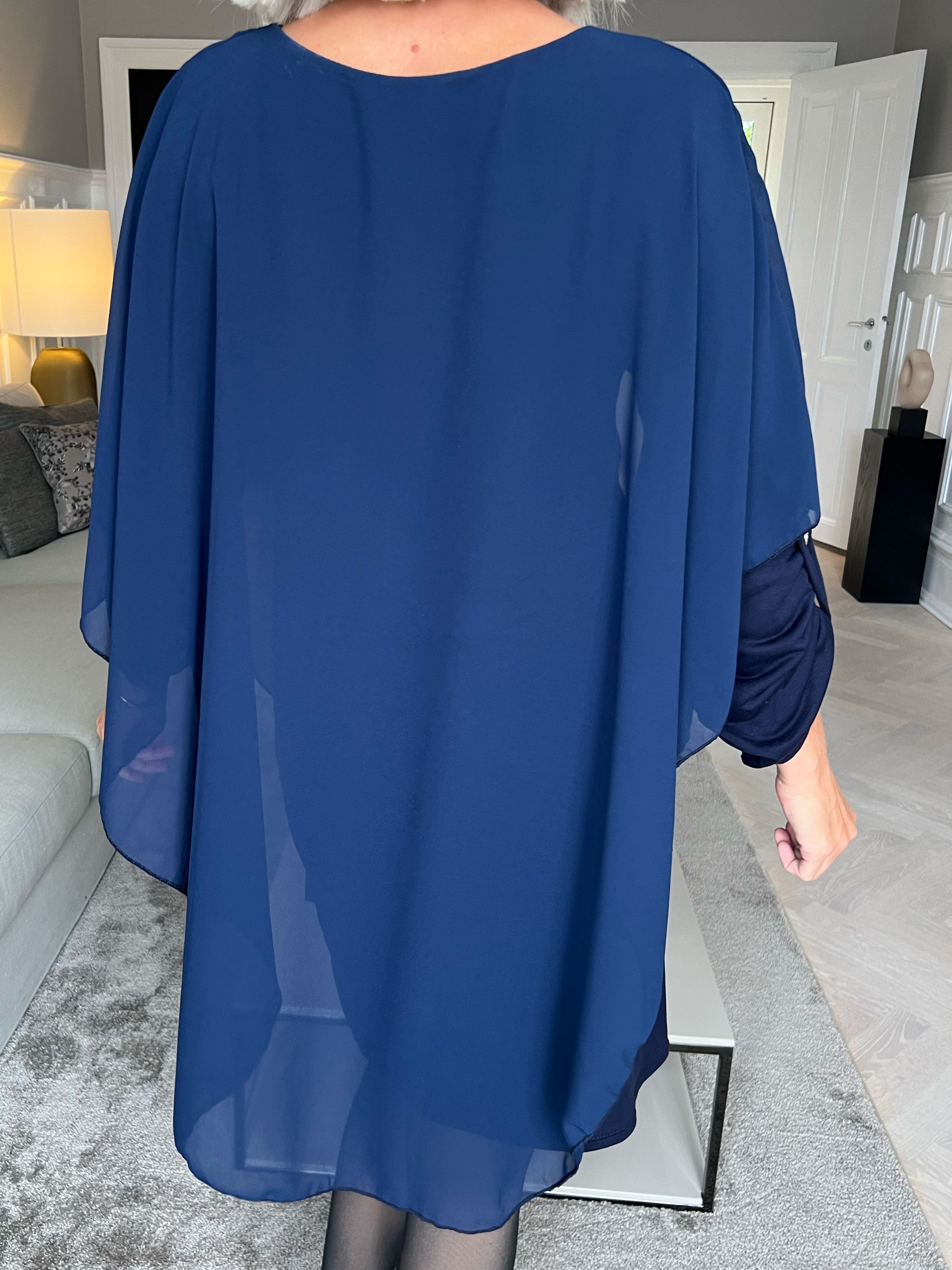 Kenya Long Sleeve - Tunikakjole med chiffonlag